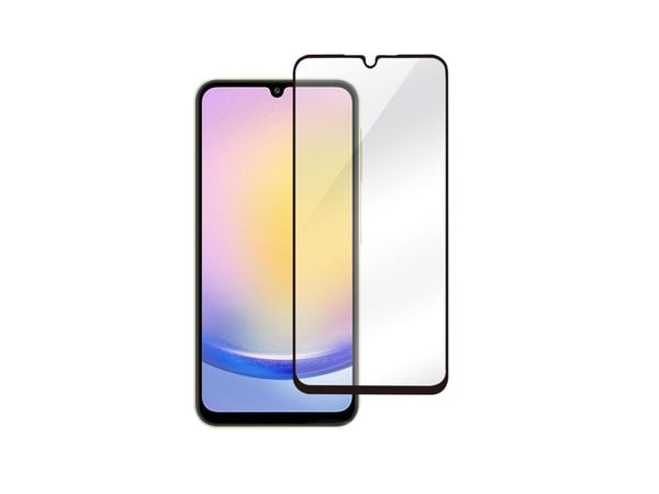 eSTUFF Titan Shield - Skjermbeskyttelse for mobiltelefon - full deksel - glass - rammefarge svart - for Samsung Galaxy A25