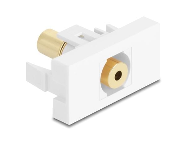 Delock Easy 45 -moduulin 3,5 mm 4-nastainen pistorasia 3,5 mm 4-nastaiseen pistorasiaan, kullattu valkoinen (90841)