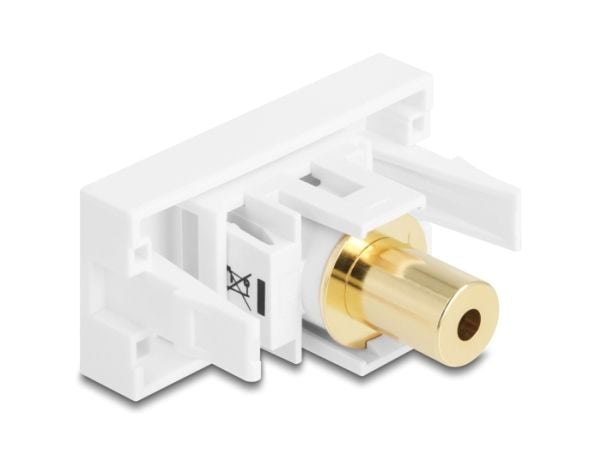 Delock Easy 45 -moduulin 3,5 mm 4-nastainen pistorasia 3,5 mm 4-nastaiseen pistorasiaan, kullattu valkoinen (90841)