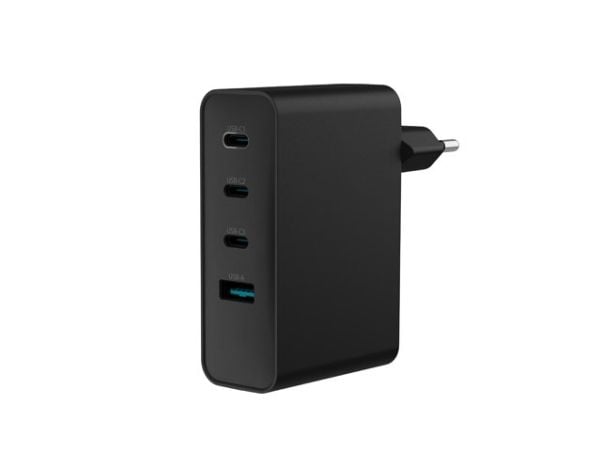 NATEC RIBERA GAN VERKKOVIRTALATURI 3X USB-C + 1X USB-A 100W MUSTA