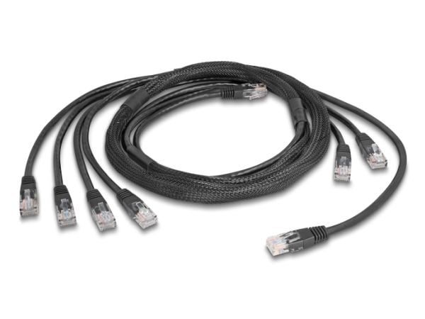 Delock - Langlinjekabel - RJ-45 (hann) til RJ-45 (hann) - 5 m - 1.04/1.29/1.49/1.64 m - 5.5 mm - UTP - CAT 5e - svart