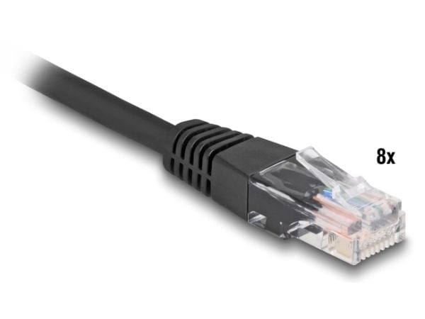 Delock - Langlinjekabel - RJ-45 (hann) til RJ-45 (hann) - 5 m - 1.04/1.29/1.49/1.64 m - 5.5 mm - UTP - CAT 5e - svart