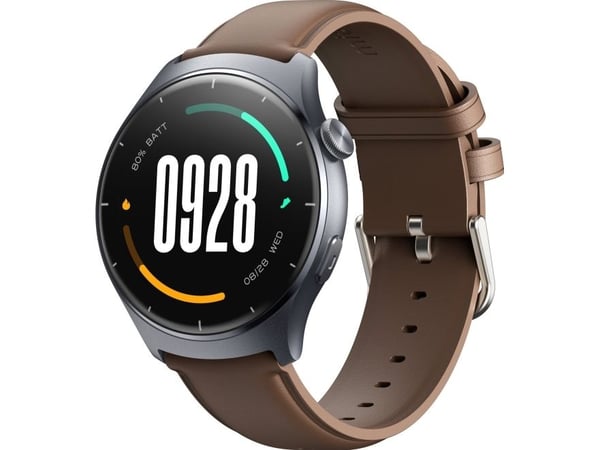 Mibro Lite 3 - Smartklokke med stropp - lær - håndleddstørrelse: inntil 246 mm - display 1.3" - Bluetooth - 53.2 g - mørk grå