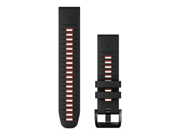 Garmin QuickFit 22 - KlocKräm för sportklocka - silikon - svart/flame red