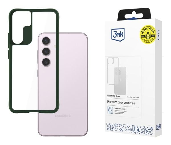 3MK Satin Armor Case+, Etui, Samsung, Galaxy S24, 15,8 cm (6.2"), Grønn, Gjennomsiktig