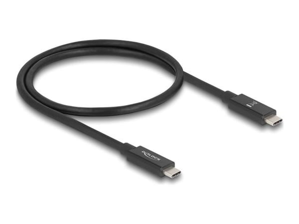 Delock USB 80 Gbps kabel USB Type-C hann til hann 16K 60 Hz PD 3.1 240 W E-Marker koaksial 0,5 m svart