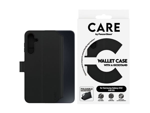 CARE by PanzerGlass - Flipdeksel for mobiltelefon - med kickstand - vegansk skinn - for Samsung Galaxy A16, A16 5G