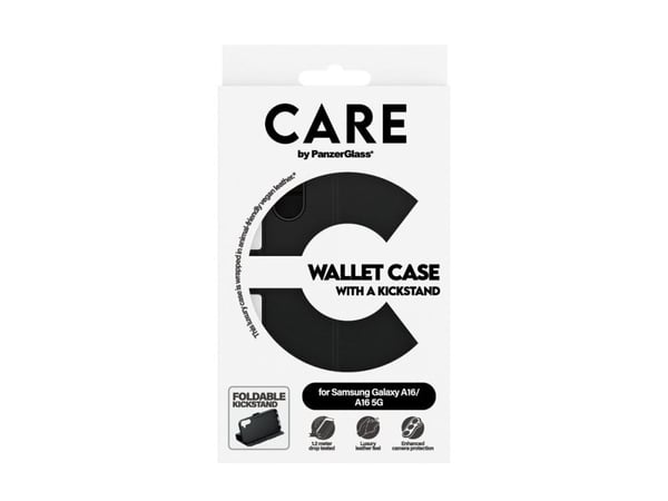 CARE by PanzerGlass - Flipdeksel for mobiltelefon - med kickstand - vegansk skinn - for Samsung Galaxy A16, A16 5G