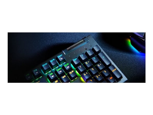 Razer BlackWidow V4 X - Fortnite Edition - tastatur - full size - med medierulle - bakgrunnsbelyst - USB - QWERTY - USA - tastsvitsj: Razer Yellow