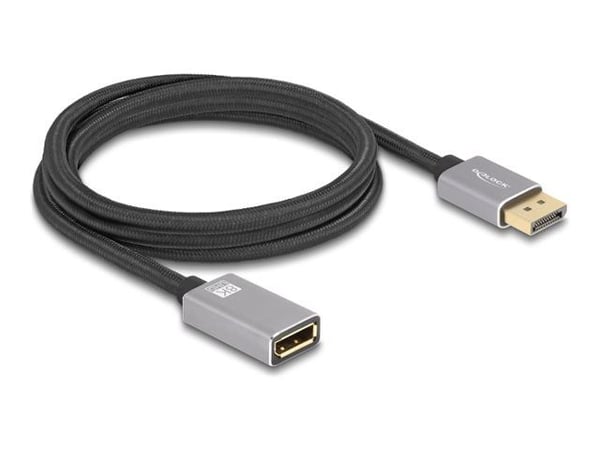 Delock - DisplayPort-forlengelseskabel - DisplayPort (hann) til DisplayPort (hunn) - DisplayPort 1.4 - 2 m - støtte for 8K UHD (7680 x 4320), 8 K 3...