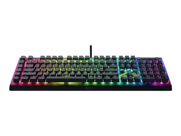 Razer BlackWidow V4 X - Fortnite Edition - tastatur - full size - med medierulle - bakgrunnsbelyst - USB - QWERTY - USA - tastsvitsj: Razer Yellow