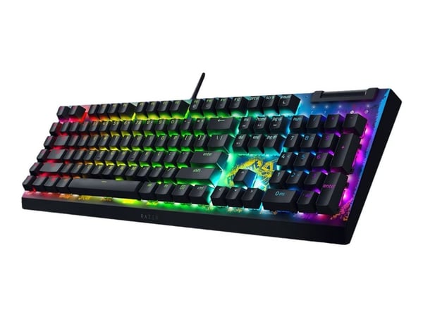 Razer BlackWidow V4 X - Fortnite Edition - tastatur - full size - med medierulle - bakgrunnsbelyst - USB - QWERTY - USA - tastsvitsj: Razer Yellow