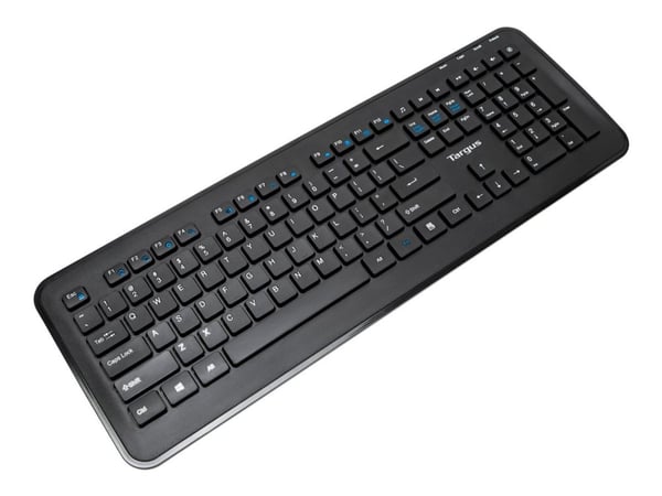 Targus KM610 - Tastatur- og mussett - kombinasjon - full size - trådløs - 2.4 GHz - QWERTY - Spansk - svart
