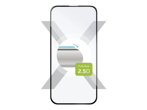 FIXED - Skjermbeskyttelse for mobiltelefon - full deksel - 2.5D - glass - rammefarge svart - for Apple iPhone 16