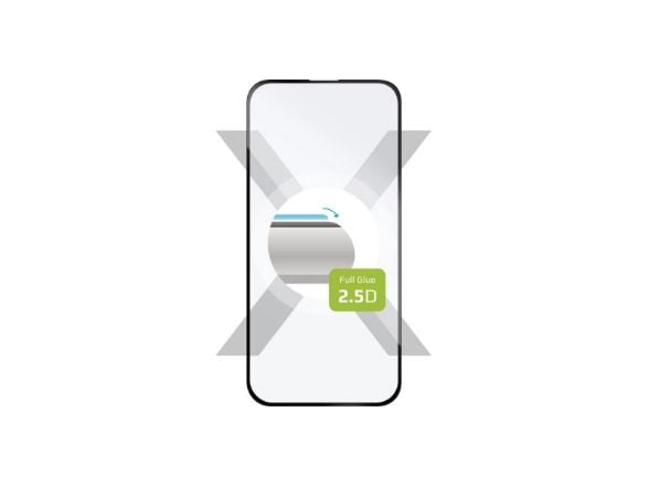 FIXED - Skjermbeskyttelse for mobiltelefon - full deksel - 2.5D - glass - rammefarge svart - for Apple iPhone 16
