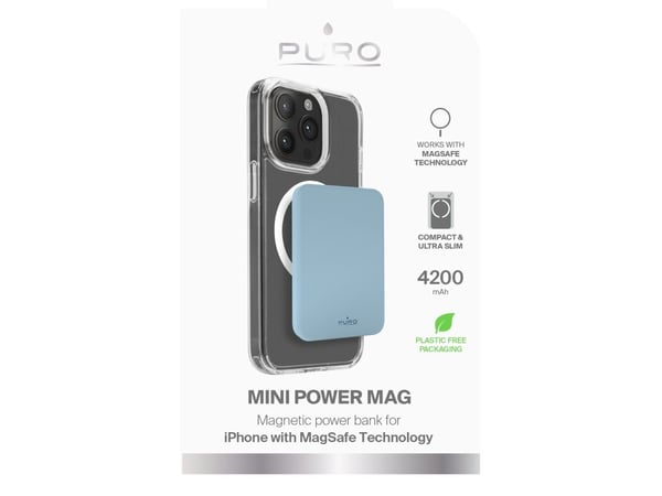 PURO PUFCBB40P2MAGLBLUE, 4200 mAh, Lithium Polymer (LiPo), Trådløs lading, 5 W, Blå