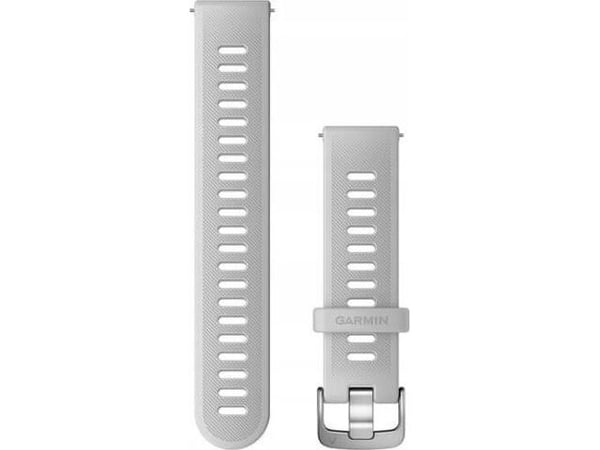Quick Release 20 silikonirannehihna (valkoinen/terässolki) (010-11251-9Q)