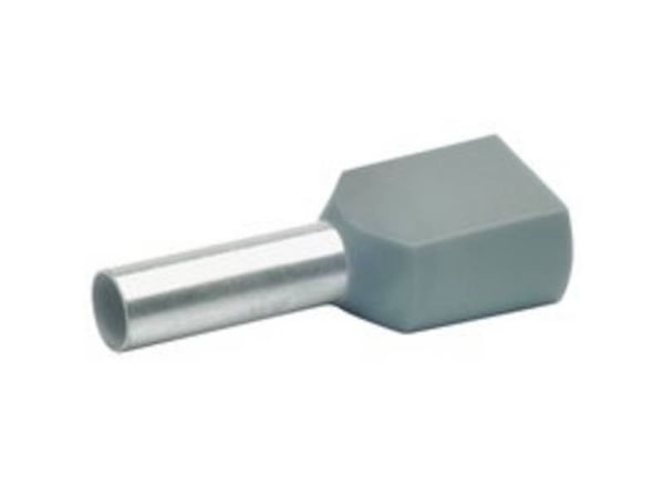Klauke 87412 Tvillingekabelsko 4 mm² Delvist isoleret Grå 100 stk 100 stk