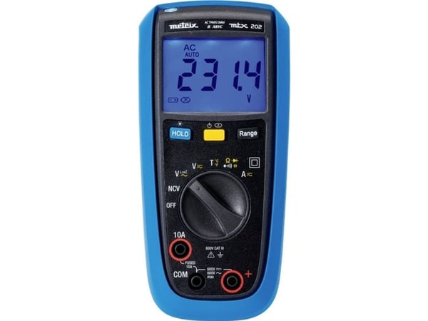 Metrix MTX202-Z digitalt håndmultimeter sprutvannbeskyttet (IP54) CAT III 600 V, visning 4000