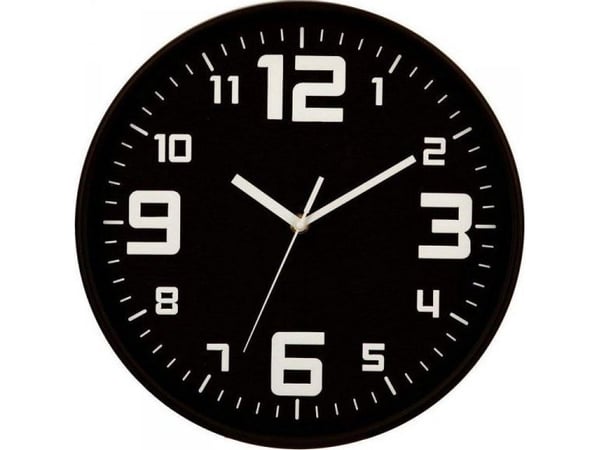 5five väggklocka/scenklocka svart polypropen (30 cm)
