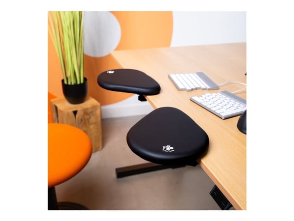 R-Go - Monteringssett (2 armrests, 2 C-clamps) - justerbar - MDF, fauxlær - svart