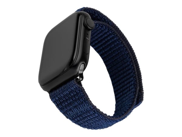 FIXED - Klokkestropp for smart armbåndsur - nylon - 160-210 mm - mørk blå - for Apple Watch (42 mm, 44 mm, 45 mm, 46 mm)