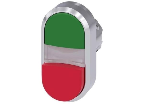 Siemens 3SU10513BB420AA0 3SU1051-3BB42-0AA0 dubbel tryckknapp (B x H) 29,9 mm x 57,9 mm IP66, IP67, IP69/IP69K 1 st