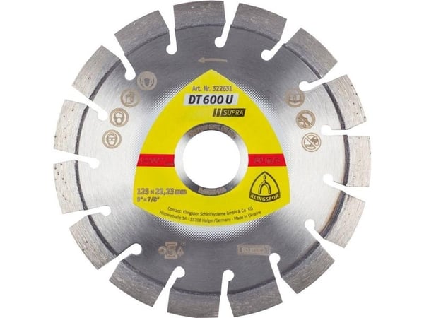 KLINGSPOR SEGMENTAL DIAMOND TARGET 230mm x 2.6mm x 22.2mm SUPRA DT600U, BETONI BETONILAATTA
