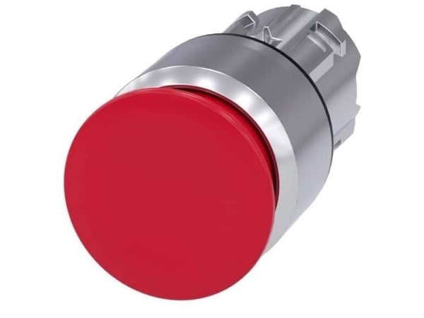 Paddtryck 22 mm rund metall högblank röd 30 mm