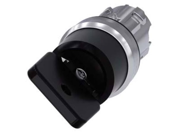 Nyckelbrytare O.M.R. 22 mm rund med högg svart I