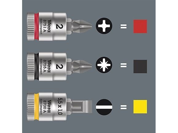 Wera 8751 A, 1 stykker, Philips, 1/4", PH 3, 28 mm, Tsjekkisk Republikk