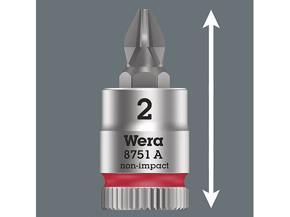 Wera 8751 A, 1 stykker, Philips, 1/4", PH 3, 28 mm, Tsjekkisk Republikk