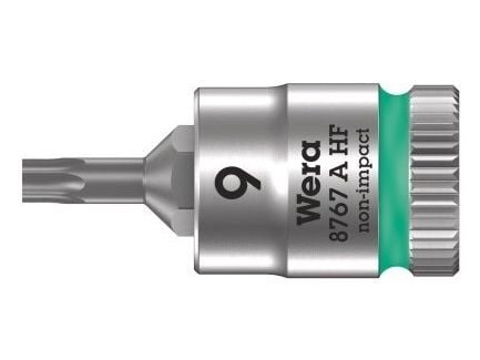 Wera 8767 A HF, 1 stykker, Torx, 1/4", TX9, 28 mm, Tsjekkisk Republikk