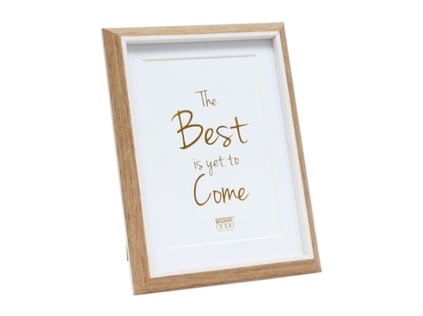 Deknudt S46WG4P1, Enkel bilderamme, Glass, MDF, Brun, Hvit, Bord, Vegg, 18 x 24 cm, Rektangulær