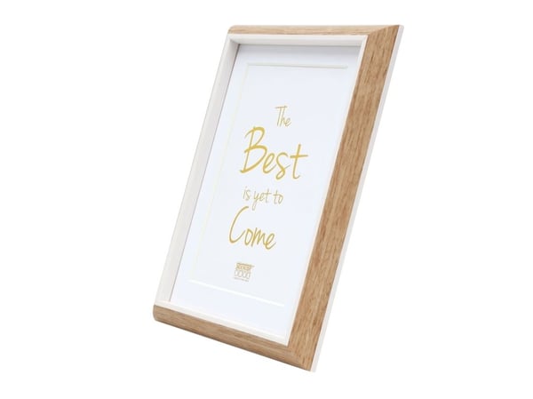 Deknudt S46WG4P1, Enkel bilderamme, Glass, MDF, Brun, Hvit, Bord, Vegg, 18 x 24 cm, Rektangulær