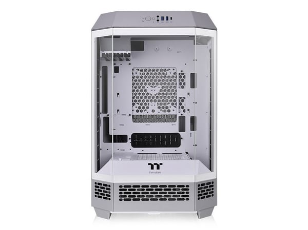 Thermaltake The Tower 300 - Mikrotårn - micro ATX - sidepanel med vindu (herdet glass) - ingen strømforsyning (PS/2) - kalkstein - USB/lyd