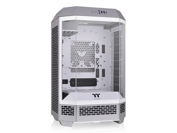 Thermaltake The Tower 300 - Mikrotårn - micro ATX - sidepanel med vindu (herdet glass) - ingen strømforsyning (PS/2) - kalkstein - USB/lyd