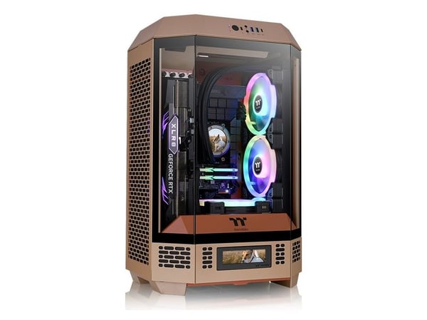 Thermaltake The Tower 300 - Mikrotårn - micro ATX - sidepanel med vindu (herdet glass) - ingen strømforsyning (PS/2) - gravel sand - USB/lyd