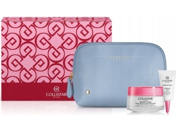 Collistar COLLISTAR_SET Idroattiva+ Deep Moisturizing øyekrem 5 ml + ansiktskrem 50 ml + kosmetikkveske