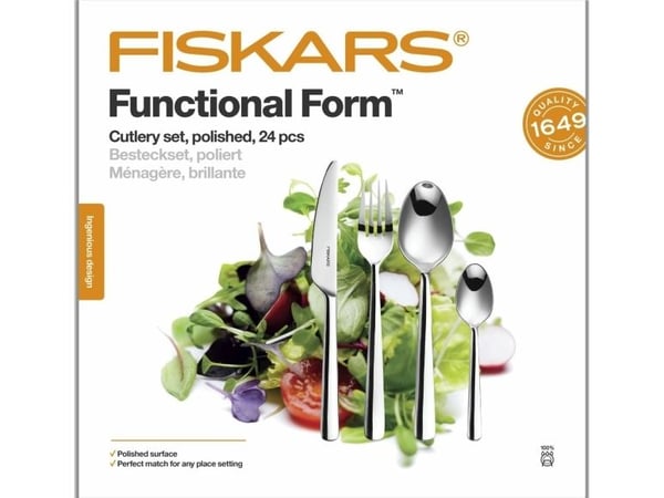 Fiskars Functional Form bestikksett, 24 deler, blank