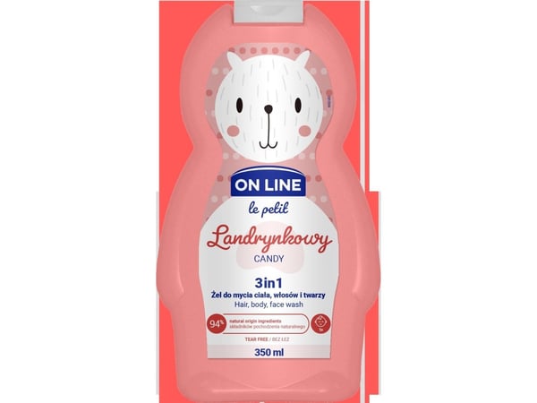On Line Le Petit Gel for vask av kropp, hår og ansikt 3-i-1 for barn Landrynka 350 ml