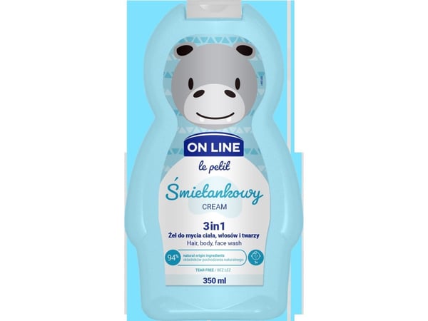 On Line Le Petit Gel for vask av kropp, hår og ansikt 3-i-1 for barn krem 350 ml