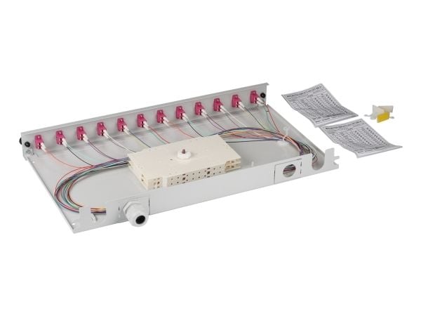 EFB Elektronik BA71901L24OM4, LC, OM4, Grå, Metall, Rackmontering, 1U