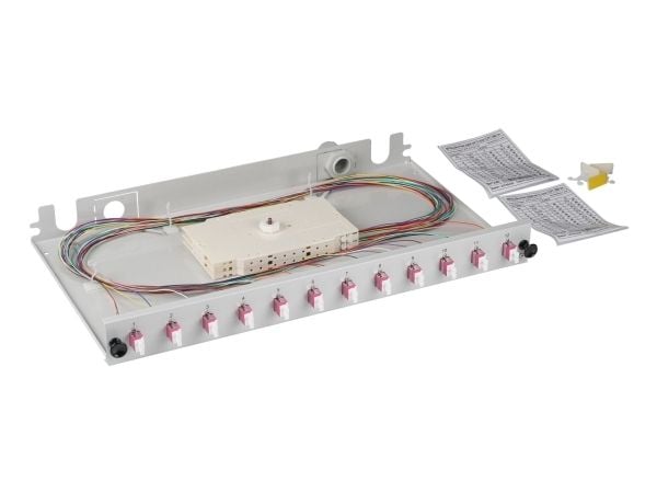 EFB Elektronik BA71901L24OM4, LC, OM4, Grå, Metall, Rackmontering, 1U