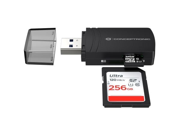 Conceptronic BIAN - Kortleser (microSD, SDHC UHS-II, microSDHC, microSDXC, TransFlash, SD, SDHC, SDXC) - USB 3.2 Gen 1