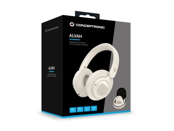 Conceptronic ALVAH02C, Ledning & Trådløs, Musikk, 20 - 20000 Hz, 233 g, Hodesett, Krem