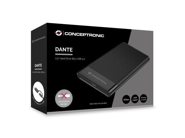 Conceptronic Grab'n'GO - SSD - 500 GB - ekstern - 2.5" - med Seagate Rescue Data Recovery