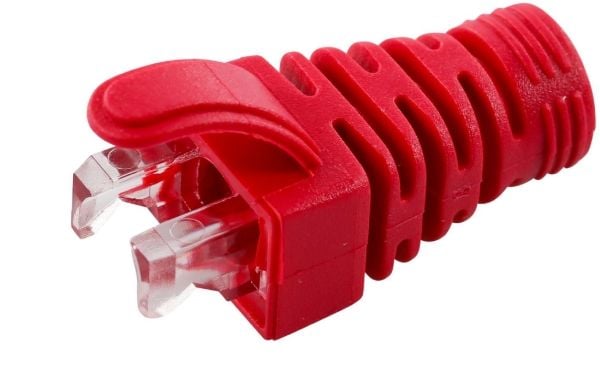 MicroConnect - Nätverkskabelsko - röd (paket om 100)