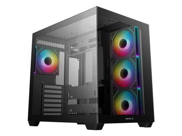 DeepCool - - genomskinlig sidopanel (härdat glas) - ingen strömförsörjning - USB/ljud