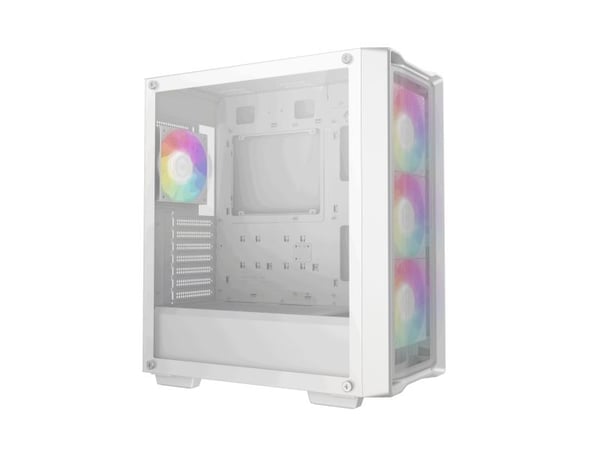 DeepCool CC560 MESH V2 - Mid tower - ATX - sidepanel med vindu (herdet glass) - ingen strømforsyning (ATX / PS/2) - hvit - USB/lyd